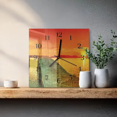 Vierkante glas klok Brug