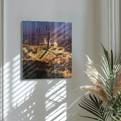 Vierkante glazen wandklok Boedapest