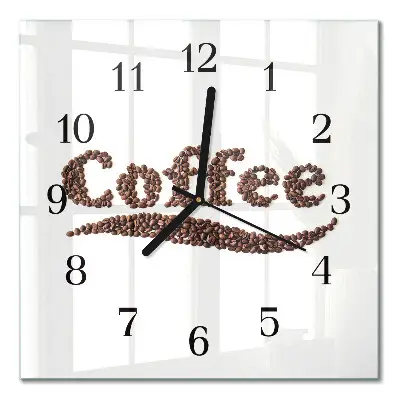 Moderne wandklok glas vierkant Koffie 