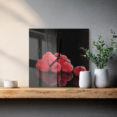 Decoratieve glazen klok vierkant Frambozen