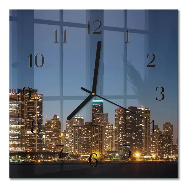 Moderne wandklok glas vierkant Horizon