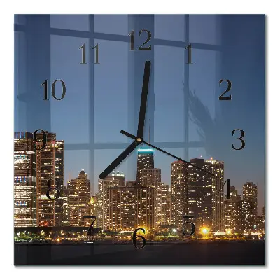 Moderne wandklok glas vierkant Horizon
