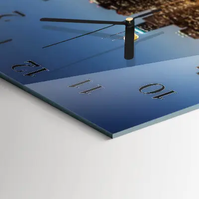 Moderne wandklok glas vierkant Horizon