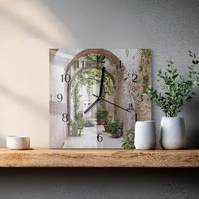 Moderne wandklok glas vierkant Plantensteeg