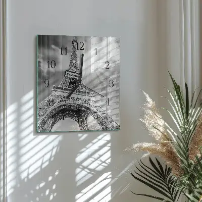 Vierkante glas klok Eiffeltoren parijs