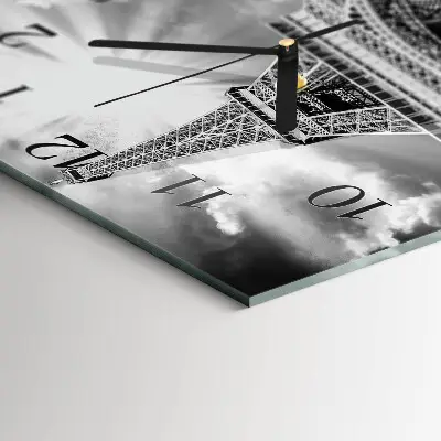 Vierkante glas klok Eiffeltoren parijs