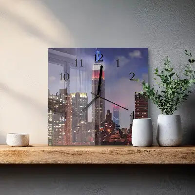 Decoratieve glazen klok vierkant Horizon