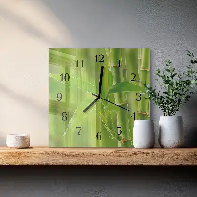 Decoratieve glazen klok vierkant Bamboe