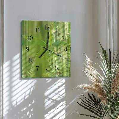Decoratieve glazen klok vierkant Bamboe