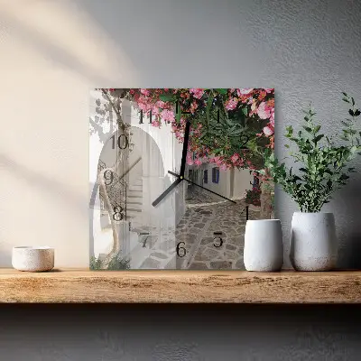 Vierkante glas klok Bloemensteeg