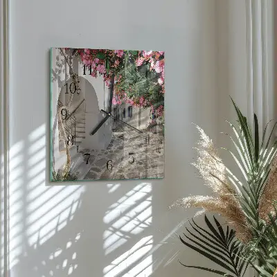 Vierkante glas klok Bloemensteeg
