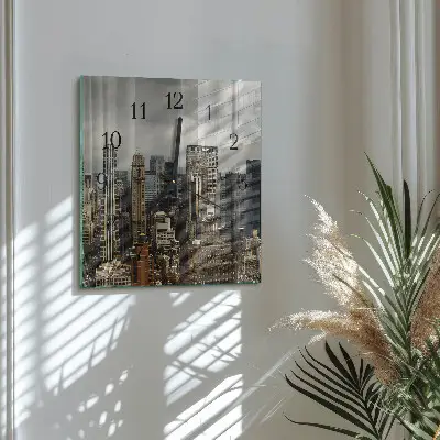 Vierkante glas klok Horizon