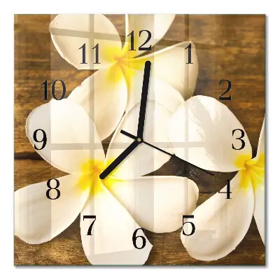 Moderne wandklok glas vierkant Bloemen