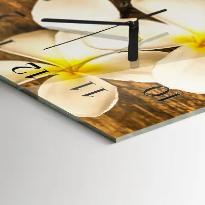 Moderne wandklok glas vierkant Bloemen