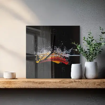 Vierkante glazen wandklok Chilipepers