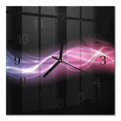 Moderne wandklok glas vierkant Abstracte lijnen