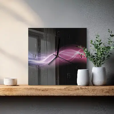 Moderne wandklok glas vierkant Abstracte lijnen