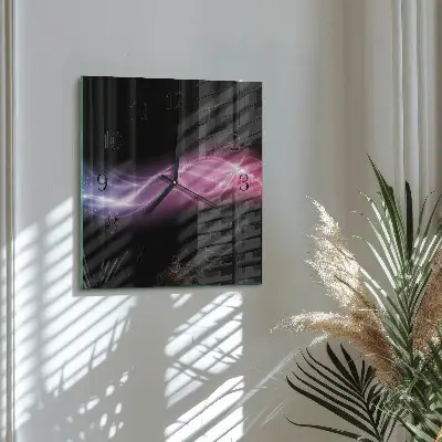 Moderne wandklok glas vierkant Abstracte lijnen