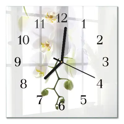 Decoratieve glazen klok vierkant Orchidee