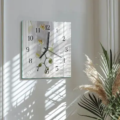 Decoratieve glazen klok vierkant Orchidee