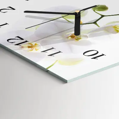 Decoratieve glazen klok vierkant Orchidee