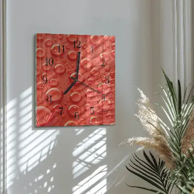 Vierkante glas klok Waterdruppels
