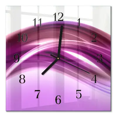 Moderne wandklok glas vierkant Abstracte lijnen