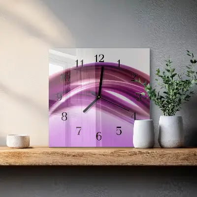 Moderne wandklok glas vierkant Abstracte lijnen