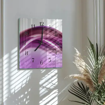 Moderne wandklok glas vierkant Abstracte lijnen