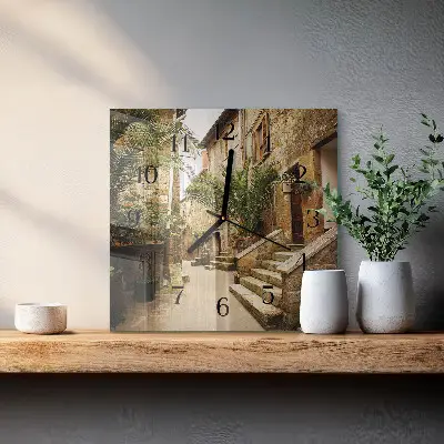 Moderne wandklok glas vierkant Palm avenue