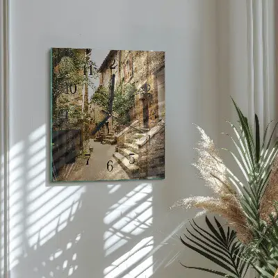 Moderne wandklok glas vierkant Palm avenue