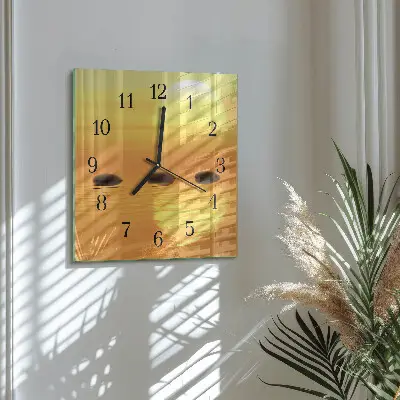 Decoratieve glazen klok vierkant Waterzon