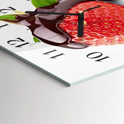Vierkante glazen klok Aardbeienchocolade