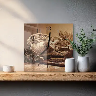 Vierkante glas klok Brood