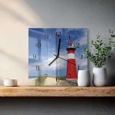 Vierkante glas klok Vuurtoren