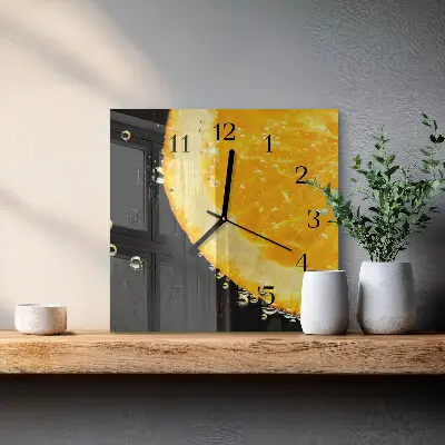 Moderne wandklok glas vierkant Citrus