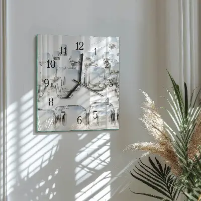 Vierkante glas klok 3d-kubus