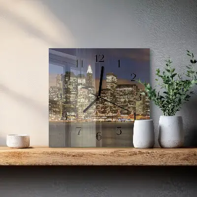 Vierkante glazen klok Horizon