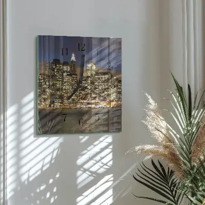 Vierkante glazen klok Horizon