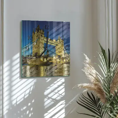 Vierkante glazen klok Londense brug