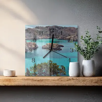 Decoratieve glazen klok vierkant Zeegezicht