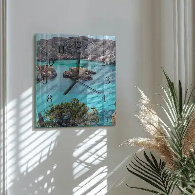 Decoratieve glazen klok vierkant Zeegezicht