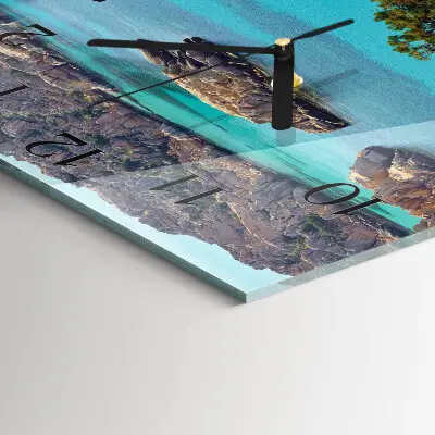Decoratieve glazen klok vierkant Zeegezicht