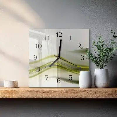 Decoratieve glazen klok vierkant Abstracte lijnen
