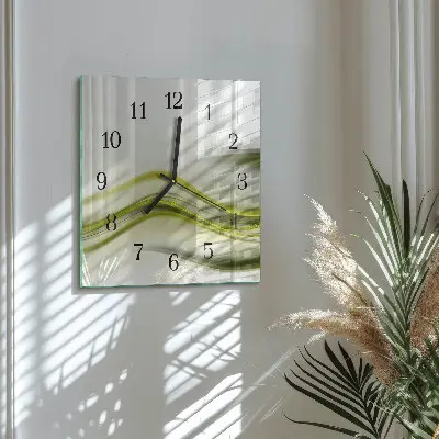 Decoratieve glazen klok vierkant Abstracte lijnen