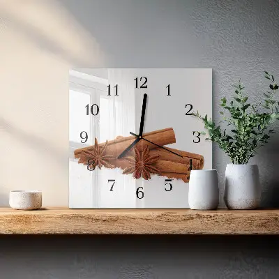 Decoratieve glazen klok vierkant Vanille