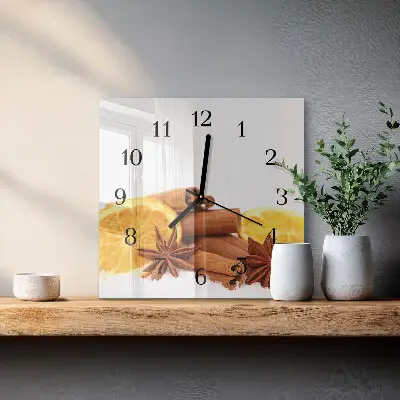 Vierkante glas klok Vanille met citroen