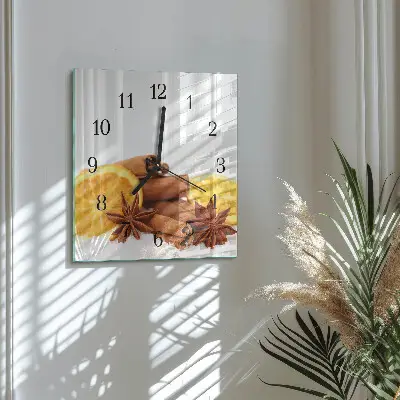 Vierkante glas klok Vanille met citroen