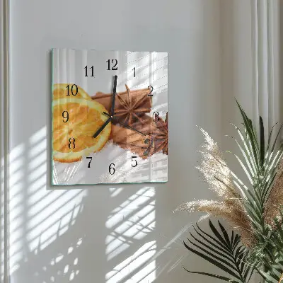Vierkante glas klok Citroenvanille