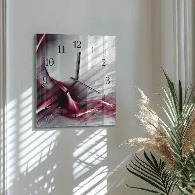 Vierkante glazen wandklok Abstractie